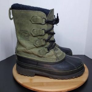 Sorel Caribou Leather Duck Boots Womens 7 Heavy Snow Rain Mud Waterproof Shoes
